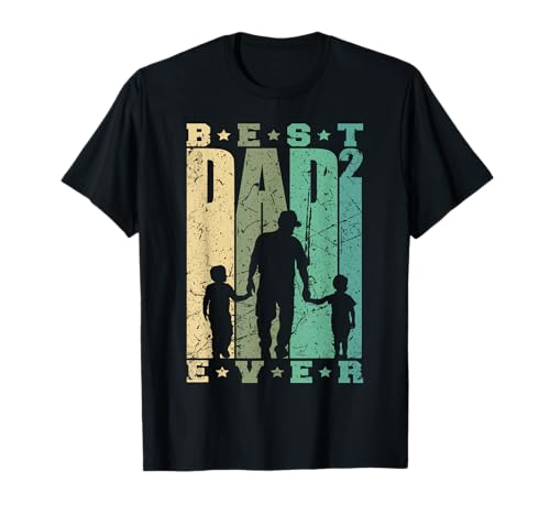 Papa von zwei Jungs Retro Vater mit 2 Söhnen T-Shirt Papa von zwei Jungs Retro Vater mit 2 Söhnen T-Shirt von Geschenk für Papa von 2 Jungen