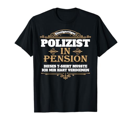Geschenk für Pensionisten Abschiedsgeschenke - Herren - Polizei-T-Shirt für Pensionär - Schwarz - S - Kurzarm - Klassisch - Sommer Geschenk für Pensionisten Abschiedsgeschenke - Herren - Polizei-T-Shirt für Pensionär - Schwarz - S - Kurzarm - Klassisch - Sommer von Geschenk für Pensionisten Abschiedsgeschenke