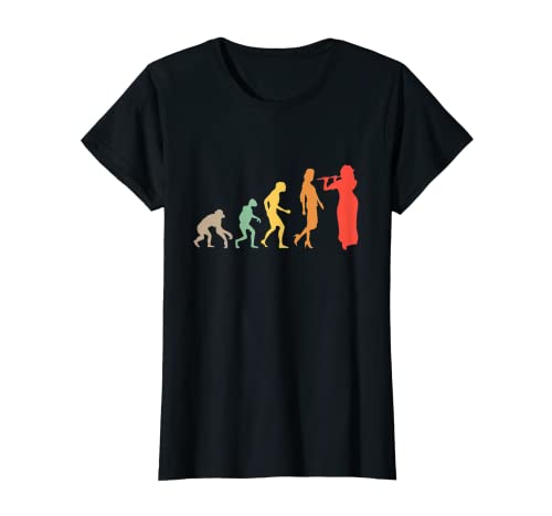 Querflöte Spielerin Evolution Mächen Frauen Flötistin T-Shirt Querflöte Spielerin Evolution Mächen Frauen Flötistin T-Shirt von Geschenk für Querflötenspielerin