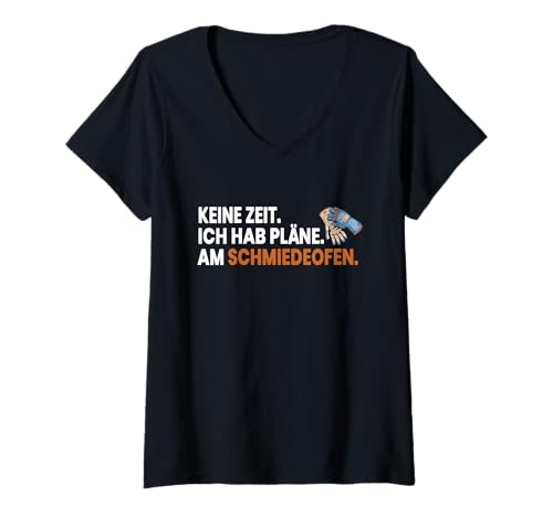 Damen Pläne Am Schmiedeofen Alte Schmiedekunst Zubehör Schmied T-Shirt mit V-Ausschnitt Damen Pläne Am Schmiedeofen Alte Schmiedekunst Zubehör Schmied T-Shirt mit V-Ausschnitt von Geschenk für Schmied & Alte Schmiedekunst Zubehör