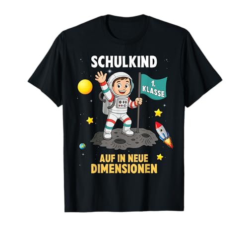 Kinder Astronaut Einschulung Junge Schulkind 2025 Schultüte T-Shirt von Geschenk für Schultüte Co.