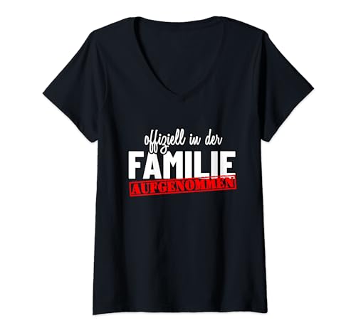Damen Offiziell in der Familie aufgenommen Geschenk Schwiegersohn T-Shirt mit V-Ausschnitt Damen Offiziell in der Familie aufgenommen Geschenk Schwiegersohn T-Shirt mit V-Ausschnitt von Geschenk für Schwiegersohn und Schwiegertochter