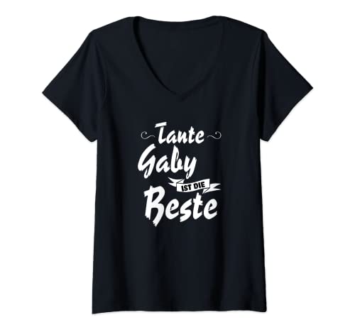 Damen Tante Gaby ist die Beste - Tante Geschenk T-Shirt mit V-Ausschnitt Damen Tante Gaby ist die Beste - Tante Geschenk T-Shirt mit V-Ausschnitt von Geschenk für Tante - Personalisiert Vorname