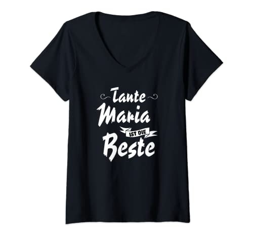 Damen Tante Maria ist die Beste - Tante Geschenk T-Shirt mit V-Ausschnitt Damen Tante Maria ist die Beste - Tante Geschenk T-Shirt mit V-Ausschnitt von Geschenk für Tante - Personalisiert Vorname