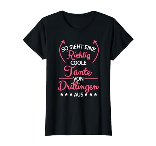 Tante von Drillingen Ankündigung Baby Party Drillingstante T-Shirt von Geschenk für Tante von Drillingen