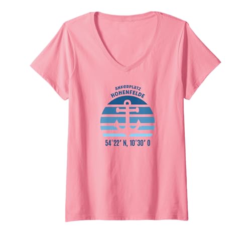 Damen Hohenfelde Ostsee Ostholstein Meer Ostseebad Küste T-Shirt mit V-Ausschnitt Damen Hohenfelde Ostsee Ostholstein Meer Ostseebad Küste T-Shirt mit V-Ausschnitt von Geschenk für Urlaub in Hohenfelde Geschenkidee