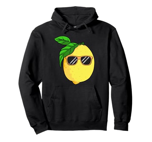 Zitrone Sonnenbrille Sommer Zitrus Frucht Damen Herren Kind Pullover Hoodie von Geschenk für Vegetarier Geschenkidee Veganer