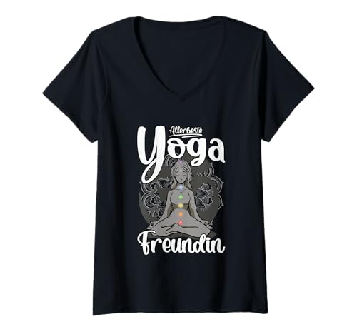 Damen Allerbeste Yoga Freundin Yogaunterricht Frauen Gadgets Yogis T-Shirt mit V-Ausschnitt Damen Allerbeste Yoga Freundin Yogaunterricht Frauen Gadgets Yogis T-Shirt mit V-Ausschnitt von Geschenk für Yogis und Yoga Gadgets