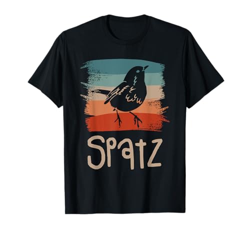 Spatz Retro Vintage T-Shirt Schwarz Unisex Kinder Komfort Retro Enthusiasten Männer EU S Klein Klassisch Geschnitten Doppelt Genähter Saum Lockere Passform Kurzarm Spatz Retro Vintage T-Shirt Schwarz Unisex Kinder Komfort Retro Enthusiasten Männer EU S Klein Klassisch Geschnitten Doppelt Genähter Saum Lockere Passform Kurzarm von Geschenk für einen Spatzliebhaber