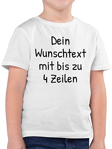 Kinder T-Shirt Jungen - Aufdruck selbst gestalten - Wunschdruck Text Namen - 152 (12/13 Jahre) - Weiß - Wunsch selber Bedrucken zum eigenem wunschtext individuellem Gravur persönlichen bearbeiten von Geschenk mit Namen personalisiert by Shirtracer