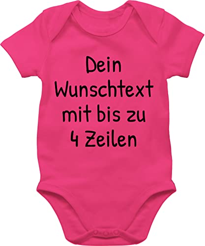 Baby Body Junge Mädchen - Aufdruck selbst gestalten - Wunschdruck Text Namen I Eigener Text I Custom Text - 12/18 Monate - Fuchsia - vatertagsgeschenk strampler selber bedruckte bodys wunschtext von Geschenk mit Namen personalisiert by Shirtracer