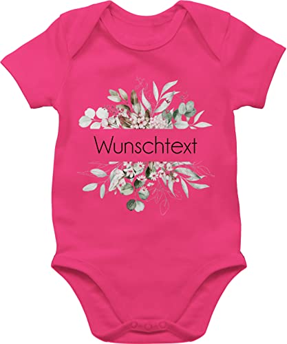 Baby Body Junge Mädchen - Aufdruck selbst gestalten - Wunschtext I Geschenk personalisiert I Geschenk Weihnachten - 3/6 Monate - Fuchsia - selber bedruckte bodys personalisierte blume babysachen von Geschenk mit Namen personalisiert by Shirtracer