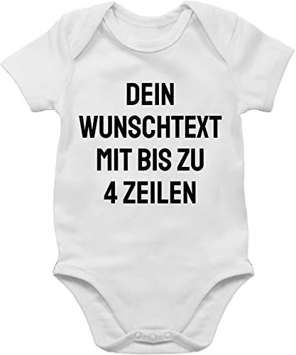 Baby Body Junge Mädchen - Aufdruck selbst gestalten - Wunschtext I Eigener Text I Personalisierter Text I Custom Text - 12/18 Monate - Weiß - zum beschriften vorne selber bedruckte bodys von Geschenk mit Namen personalisiert by Shirtracer