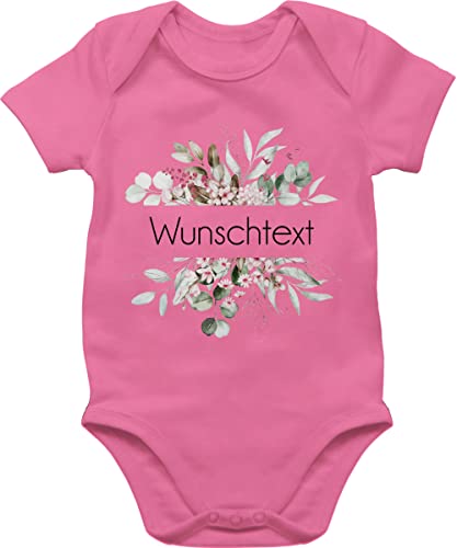 Baby Body Junge Mädchen - Aufdruck selbst gestalten - Wunschtext I Geschenk personalisiert I Geschenk Weihnachten - 1/3 Monate - Pink - selber bedruckte bodys personalisierte blume babysachen von Geschenk mit Namen personalisiert by Shirtracer