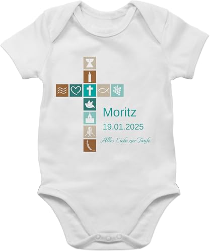 Baby Body Junge Mädchen - Geschenk Taufe I Konfirmation Geschenk Firmung - 6/12 Monate - Weiß - taufgeschenke taufgeschenk taufe￼ strampler taufbody kommunion zur jungen patenkind von Geschenk mit Namen personalisiert by Shirtracer