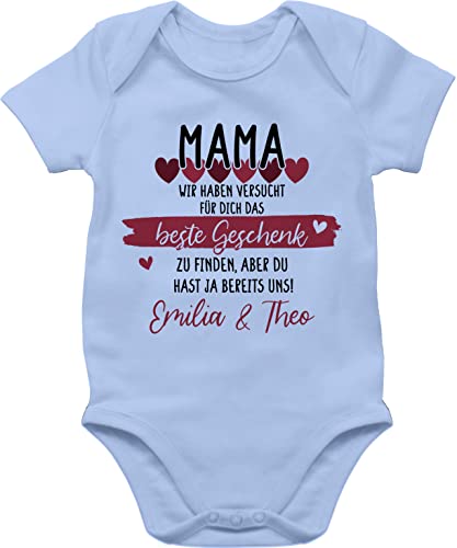 Baby Body Junge Mädchen - Mama wir haben versucht für Dich das schönste Geschenk zu finden - 3/6 Monate - Babyblau - muttertag mama-baby-outfit mom perfekte babybody body￼mama mamas von Geschenk mit Namen personalisiert by Shirtracer