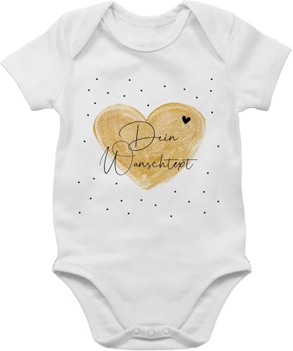 Baby Body Junge Mädchen - Aufdruck selbst gestalten - Dein Wunschtext I Geschenk personalisiert Weihnachten I Vatertag I Muttertag I Geburtstag - 12/18 Monate - Weiß - babyparty strampler von Geschenk mit Namen personalisiert by Shirtracer