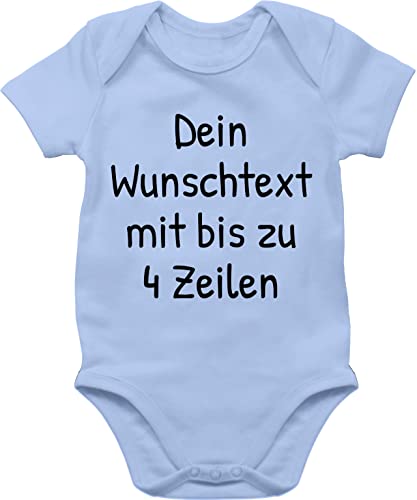 Baby Body Junge Mädchen - Aufdruck selbst gestalten - Wunschdruck Text Namen I Eigener Text I Custom Text - 1/3 Monate - Babyblau - vatertagsgeschenk strampler selber bedruckte bodys wunschtext von Geschenk mit Namen personalisiert by Shirtracer