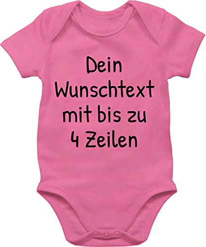 Baby Body Junge Mädchen - Aufdruck selbst gestalten - Wunschdruck Text Namen - 1/3 Monate - Pink - babybody nach wunsch selber bedruckte bodys wunschtext bedrucken strampler zur geburt von Geschenk mit Namen personalisiert by Shirtracer