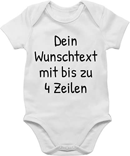 Baby Body Junge Mädchen - Aufdruck selbst gestalten - Wunschdruck Text Namen - 6/12 Monate - Weiß - bedrucken lassen schrift strampler wunschtext eigenen schriftzug babykleidung geburt von Geschenk mit Namen personalisiert by Shirtracer