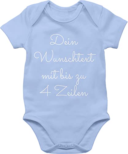 Baby Body Junge Mädchen - Aufdruck selbst gestalten - Wunschtext I Geschenk personalisiert - 1/3 Monate - Babyblau - individueller selber bedruckte bodys personalisierte bedrucken strampler von Geschenk mit Namen personalisiert by Shirtracer
