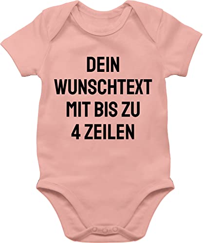 Baby Body Junge Mädchen - Aufdruck selbst gestalten - Wunschtext - 1/3 Monate - Babyrosa - beschriften lassen bodies zum strampler bedruck und name eigenem bodys individuell bedrucken eigener buddy von Geschenk mit Namen personalisiert by Shirtracer