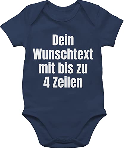 Baby Body Junge Mädchen - Aufdruck selbst gestalten - Wunschtext - 1/3 Monate - Navy Blau - und name text strampler baby+strampler+bedrucken beschriften eigenem kurzarm babybody+mit+aufdruck von Geschenk mit Namen personalisiert by Shirtracer