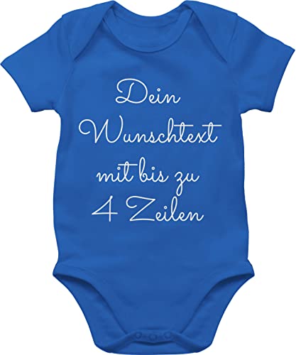 Baby Body Junge Mädchen - Aufdruck selbst gestalten - Wunschtext I Geschenk personalisiert - 3/6 Monate - Royalblau - individueller selber bedruckte bodys personalisierte bedrucken strampler von Geschenk mit Namen personalisiert by Shirtracer