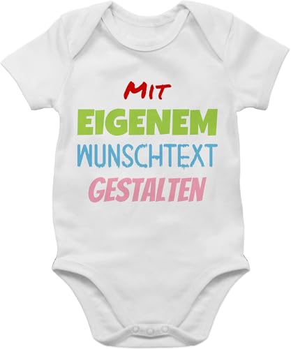 Baby Body Junge Mädchen - Aufdruck selbst gestalten - Wunschtext I Mit eigenem Text personalisiert I Custom Text - 3/6 Monate - Weiß - babyparty geschenke selber bedruckte bodys personalisierte von Geschenk mit Namen personalisiert by Shirtracer