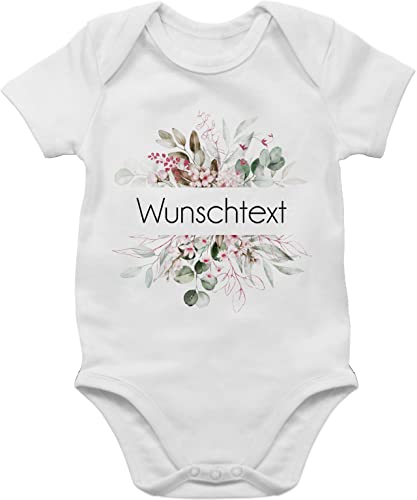 Baby Body Junge Mädchen - Aufdruck selbst gestalten - Wunschtext - 6/12 Monate - Weiß - persönlichem text kurzarm schrift personalised zum beschriften vorne eigener schriftzug von Geschenk mit Namen personalisiert by Shirtracer