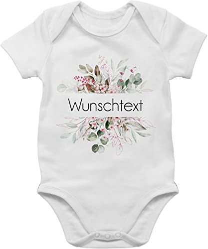 Baby Body Junge Mädchen - Aufdruck selbst gestalten - Wunschtext I Geschenk personalisiert I Geschenk Weihnachten - 1/3 Monate - Weiß - selber bedruckte bodys personalisierte blume babysachen von Geschenk mit Namen personalisiert by Shirtracer