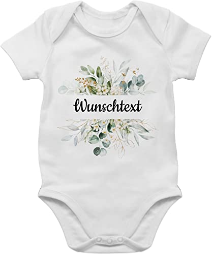 Baby Body Junge Mädchen - Aufdruck selbst gestalten - Wunschtext Text I eigener Text - 1/3 Monate - Weiß - babyparty geschenke selber bedruckte bodys personalisierte blumen babysachen von Geschenk mit Namen personalisiert by Shirtracer