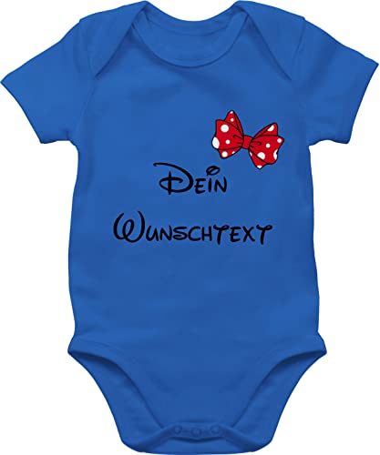 Baby Body Junge Mädchen - Aufdruck selbst gestalten - Spardose Wunschtext Schleife I - 1/3 Monate - Royalblau - vatertagsbody selber bedruckte bodys personalisierte freundin strampler von Geschenk mit Namen personalisiert by Shirtracer