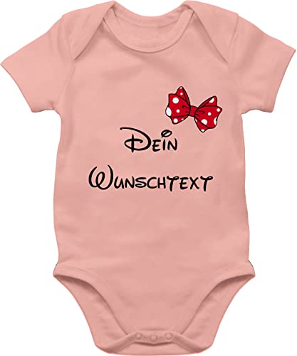 Baby Body Junge Mädchen - Aufdruck selbst gestalten - Spardose Wunschtext Schleife I - 3/6 Monate - Babyrosa - vatertagsbody selber bedruckte bodys personalisierte freundin strampler von Geschenk mit Namen personalisiert by Shirtracer