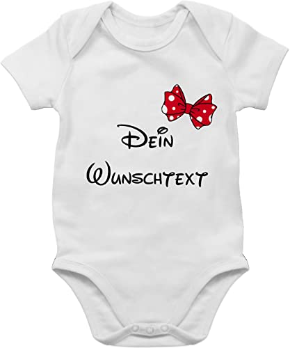 Baby Body Junge Mädchen - Aufdruck selbst gestalten - Wunschtext Schleife - 1/3 Monate - Weiß - babykleidung zur geburt personalisiertes baby-geschenk bedrucken zum selber beschriften von Geschenk mit Namen personalisiert by Shirtracer