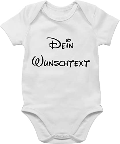 Baby Body Junge Mädchen - Aufdruck selbst gestalten - Wunschtext - 3/6 Monate - Weiß - beschriften strampler kurzarm geburt bedrucken druck babystrampler jungen schwangerschaft von Geschenk mit Namen personalisiert by Shirtracer