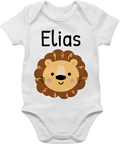 Baby Body Junge Mädchen - Löwen - Süßer Löwe - Kindergarten Kita - 1/3 Monate - Weiß - name tieren babybody kurzarm personalisierter strampler leo kindergartentag bodys personalisierte kinder von Geschenk mit Namen personalisiert by Shirtracer