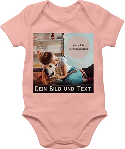 Baby Body Junge Mädchen - eigenem - Foto Bild Geschenk - 1/3 Monate - Babyrosa - personalisierter bedrucken u text strampler neugeborene wunschtext gestalten einigen aufdruck bodies babysachen von Geschenk mit Namen personalisiert by Shirtracer