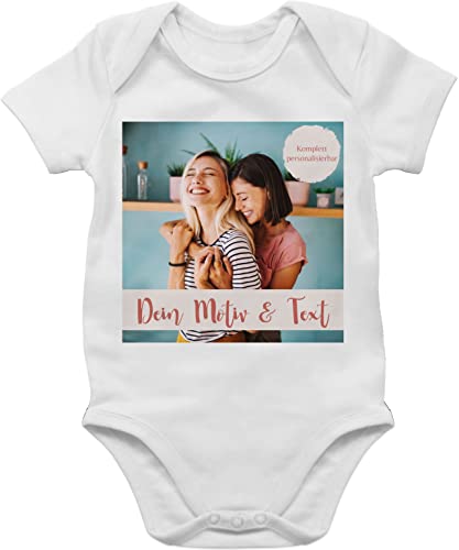 Baby Body Junge Mädchen - eigenem - Foto Bild - 12/18 Monate - Weiß - schrift und text gestalten wörtern einem selbstgemacht selbstgetruckten satz selbstgedruckten personalisiert+bild selbst von Geschenk mit Namen personalisiert by Shirtracer