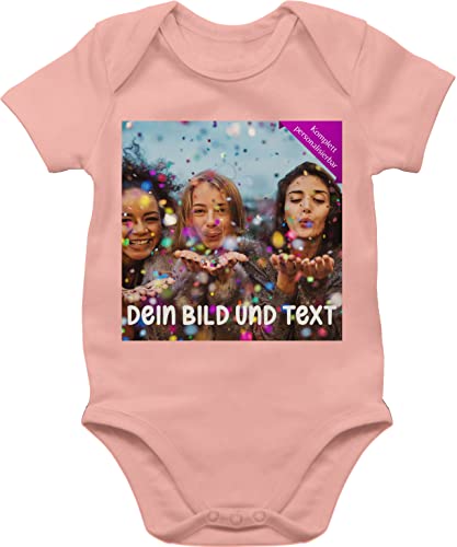 Baby Body Junge Mädchen - Foto eigenem Bild - Fotogeschenk - 1/3 Monate - Babyrosa - personalisierter bedrucken bodys wunschtext gestalten strampler babysachen bilder summer eigener text und von Geschenk mit Namen personalisiert by Shirtracer