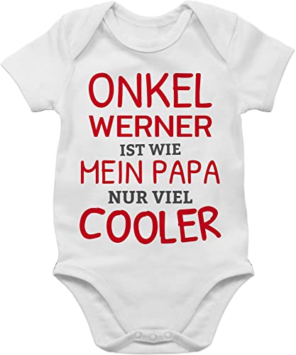 Baby Body Junge Mädchen - Nichte - Onkel ist wie Papa - nur viel cooler - 1/3 Monate - Weiß - bodys sprüche mein mein strampler jungen babybekleidung babybody babysachen babystrampler für kinder von Geschenk mit Namen personalisiert by Shirtracer