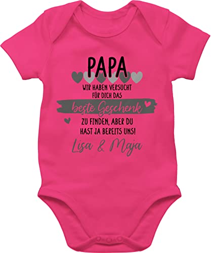 Baby Body Junge Mädchen - zum - Papa wir haben versucht für Dich das tollste Geschenk zu finden I Papa Geschenk Vatertag - 12/18 Monate - Fuchsia - vatertagsgeschenk vater perfekte strampler von Geschenk mit Namen personalisiert by Shirtracer