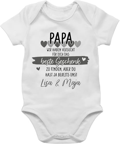 Baby Body Junge Mädchen - zum - Papa wir haben versucht für Dich das tollste Geschenk zu finden I Papa Geschenk Vatertag - 3/6 Monate - Weiß - vatertagsgeschenk vater perfekte strampler von Geschenk mit Namen personalisiert by Shirtracer