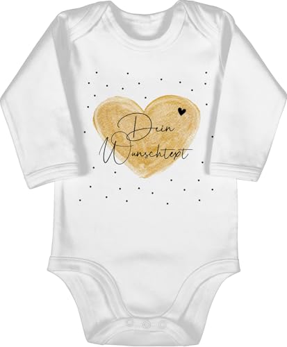 Baby Body langarm Mädchen Junge - Aufdruck selbst gestalten - Dein Wunschtext I Geschenk personalisiert Weihnachten I Vatertag I Muttertag I Geburtstag - 3/6 Monate - Weiß - vatertagsbody von Geschenk mit Namen personalisiert by Shirtracer