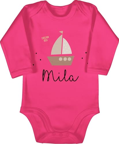 Baby Body langarm Mädchen Junge - Süßes Segelboot Boot Segler - 12/18 Monate - Fuchsia - segler-geschenk und name Baby Body langarm Mädchen Junge - Süßes Segelboot Boot Segler - 12/18 Monate - Fuchsia - segler-geschenk und name von Geschenk mit Namen personalisiert by Shirtracer