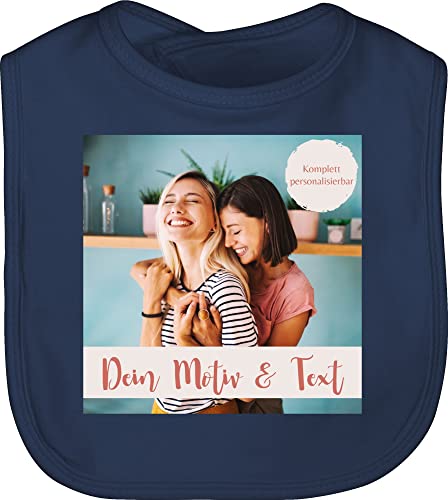 Baby Lätzchen - eigenem - Foto Bild - Unisize - Navy Blau - latz von taufpate selbst drucken textfeld schlabberlatz selber gestalten muttertag babylatz personalisiertes eigene fotos personalisierte von Geschenk mit Namen personalisiert by Shirtracer