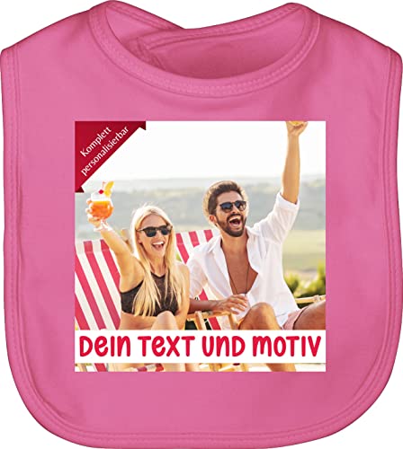 Baby Lätzchen - Bild - Eigenem Foto Geschenk - Unisize - Pink - gestalten bedrucken selber machen bilder drucker fotogeschenke individuell eigenen bildern eigener druck bedruckt drucken lassen von Geschenk mit Namen personalisiert by Shirtracer