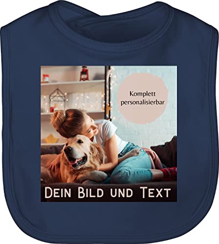 Baby Lätzchen - eigenem - Foto Bild Geschenk - Unisize - Navy Blau - selbst drucken fotos latz selber gestalten one photo babylatz personalisiertes u text personalisierte und name and bedrucken own von Geschenk mit Namen personalisiert by Shirtracer