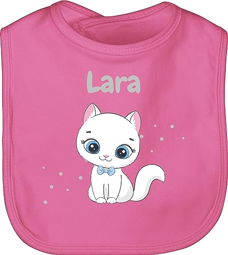 Baby Lätzchen - Süße Katze Katzen Katzenmotiv Cat Cats - Unisize - Pink - katzenbesitzerin katzenliebhaber katzenliebhaberin personalisierte für geschenke eine namens druck und katzenmotiven von Geschenk mit Namen personalisiert by Shirtracer