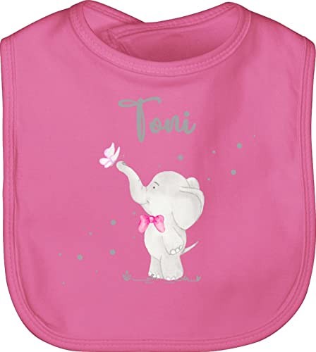 Baby Lätzchen - Tiere - Elefant süße Elefanten Elefantenliebhaber - Unisize - Pink - personalisierbare babygeschenke kleine personalisierte geschenke für personalisiertes babygeschenk tier name von Geschenk mit Namen personalisiert by Shirtracer